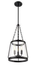 Adabella 11.75" 3-Light Pendant - Matte Black, Polished Nickel, or Vintage Brass