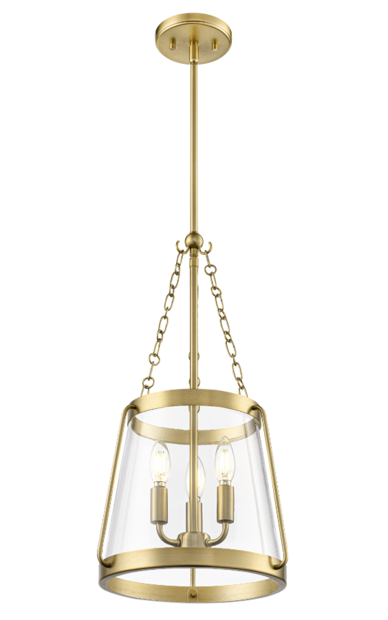 Adabella 11.75" 3-Light Pendant - Matte Black, Polished Nickel, or Vintage Brass