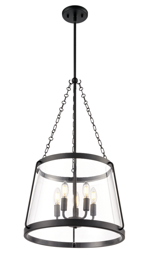 Adabella 17.75" 5-Light Pendant - Matte Black, Polished Nickel, or Vintage Brass