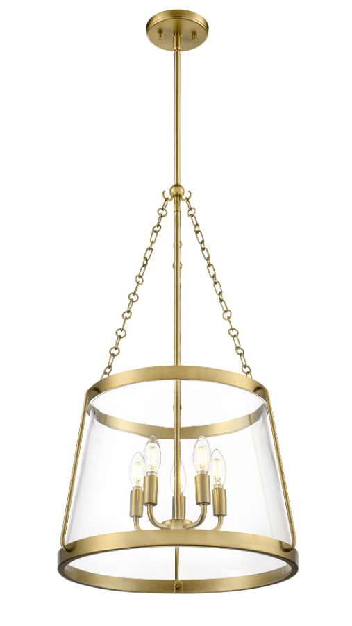 Adabella 17.75" 5-Light Pendant - Matte Black, Polished Nickel, or Vintage Brass