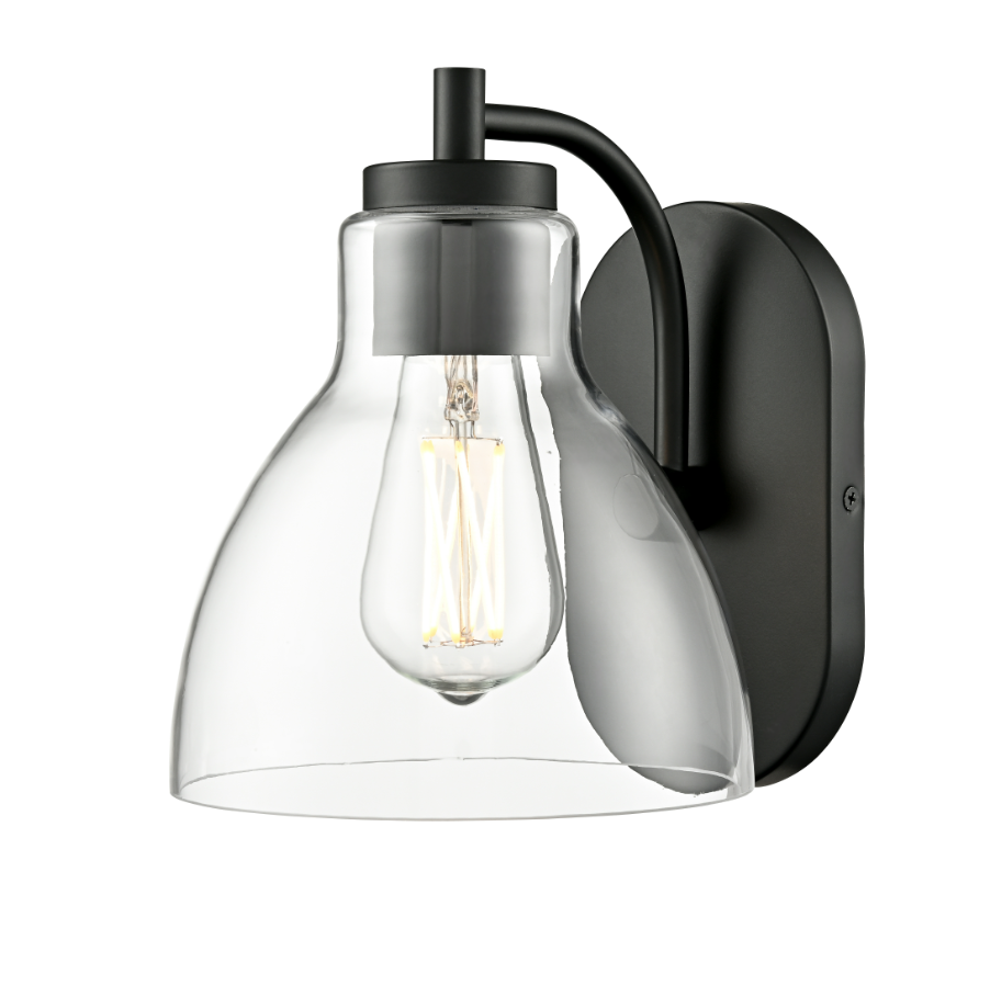 Knightsdale 9.25" High 1-Light Wall Sconce - Chrome, Matte Black or Modern Gold