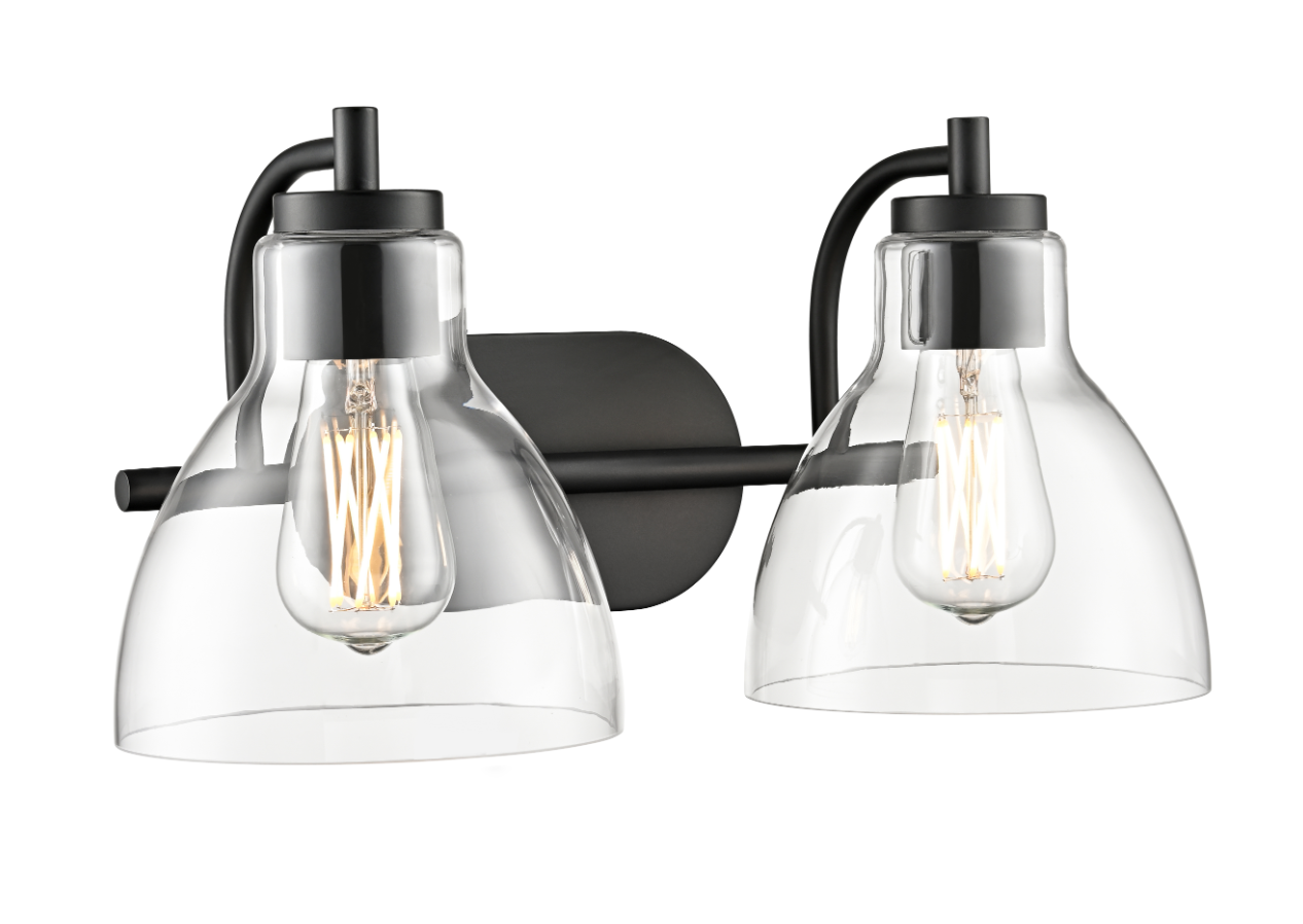 Knightsdale 17.5" 2-Light Vanity - Chrome, Matte Black or Modern Gold