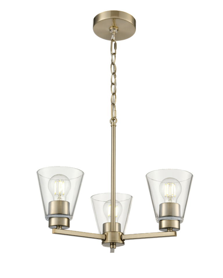 Strayhan 18" 3-Light Chandelier - Brushed Nickel, Matte Black, or Modern Gold