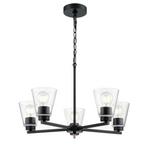 Strayhan 24" 5-Light Chandelier - Brushed Nickel, Matte Black, or Modern Gold