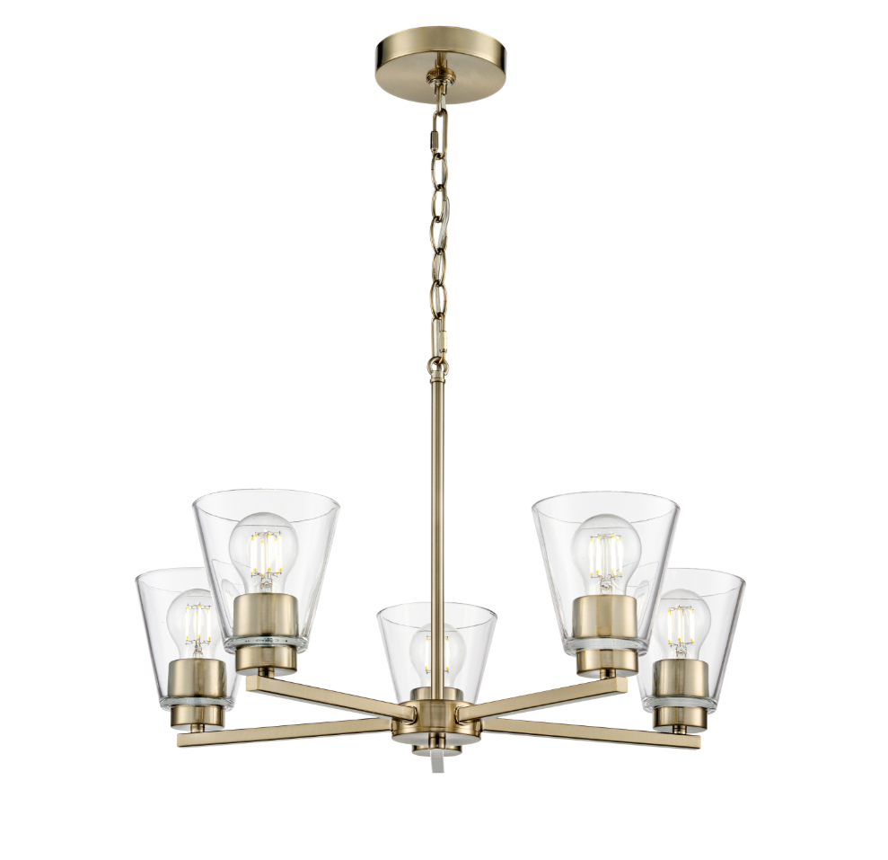 Strayhan 24" 5-Light Chandelier - Brushed Nickel, Matte Black, or Modern Gold