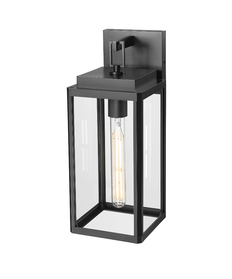 Alpharetta 15.5" High 1-Light Outdoor Wall Lantern - Powder Coated Black