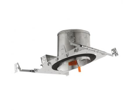 Silver metallic ceiling fan mounting bracket with adjustable arms for 6 inch led ic airtight sloped ceiling housing