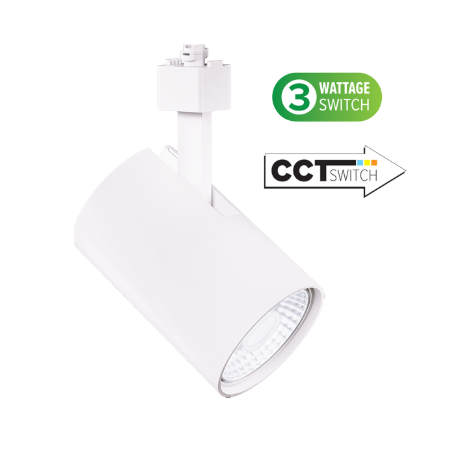 LED Packer™ Track Fixture, 1250 Lumen Max, Wattage and CCT Selectable, 120V, Black or White Finish