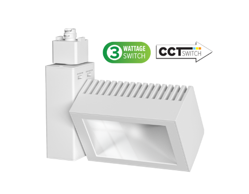 LED Boom™ Wall Wash Track Fixture, 3350 Lumen Max, Wattage and CCT Selectable, 120V, Black or White Finish