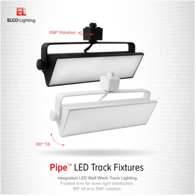 12" LED Pipe™ Wall Wash Track Fixture, 1550 Lumens, 20W, CCT Selectable, 120V, Black or White Finish