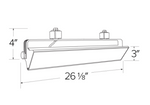 24" LED Pipe™ Wall Wash Track Fixture, 4000 Lumens, 60W, CCT Selectable, 120V, Black or White Finish