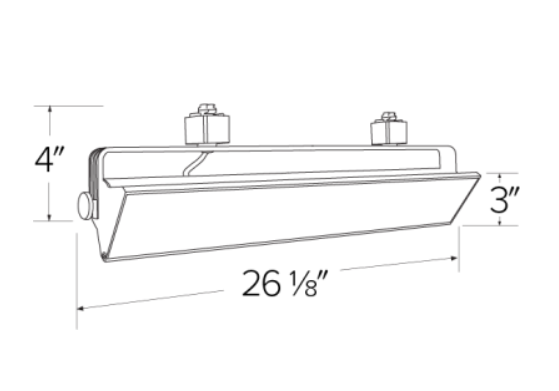24" LED Pipe™ Wall Wash Track Fixture, 4000 Lumens, 60W, CCT Selectable, 120V, Black or White Finish
