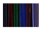 A set of colorful led rgb tape lights in red green blue and white on a 16 or 100 foot reel, 4.4w 24v