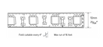 A 10mm wide field-cuttable ruler with inch and metric markings for precise measurement of led rgb tape light reels