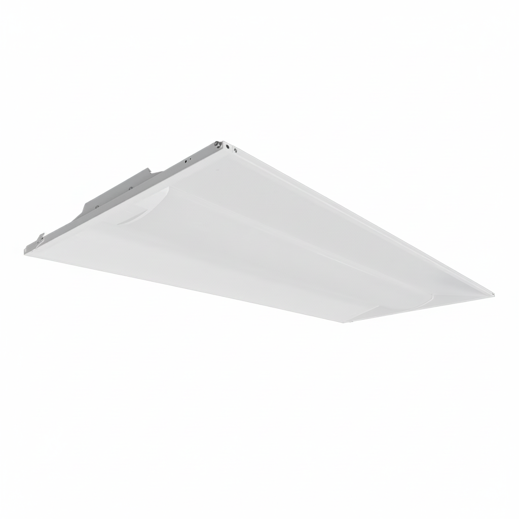 White rectangular object on a light gray background