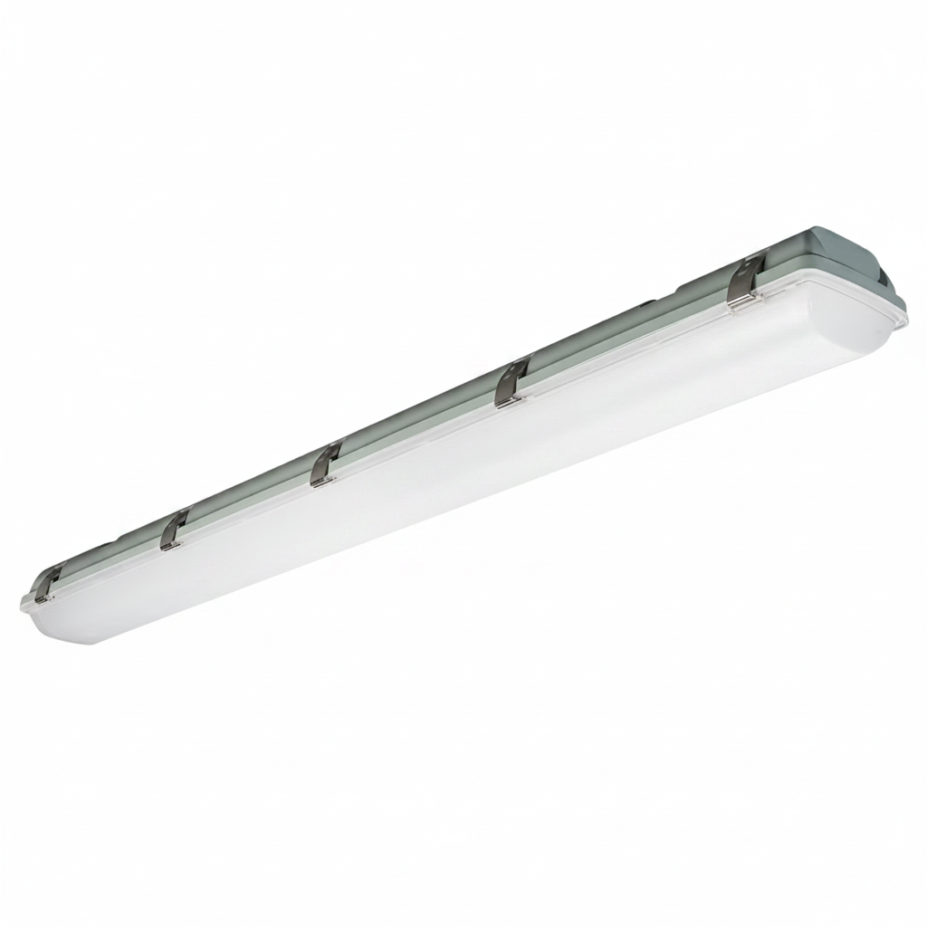 Long rectangular ceiling light fixture on a white background