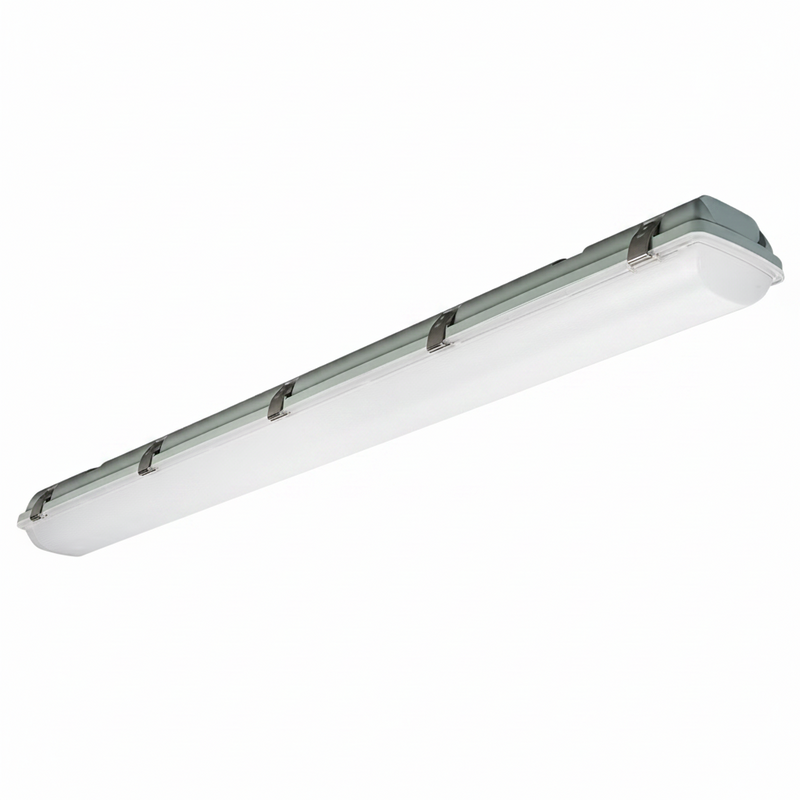Long rectangular ceiling light fixture on a white background