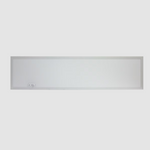 Rectangular white panel on a light gray background