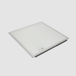 Square flat panel light on a white background