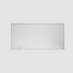 Rectangular white frame on a light gray background