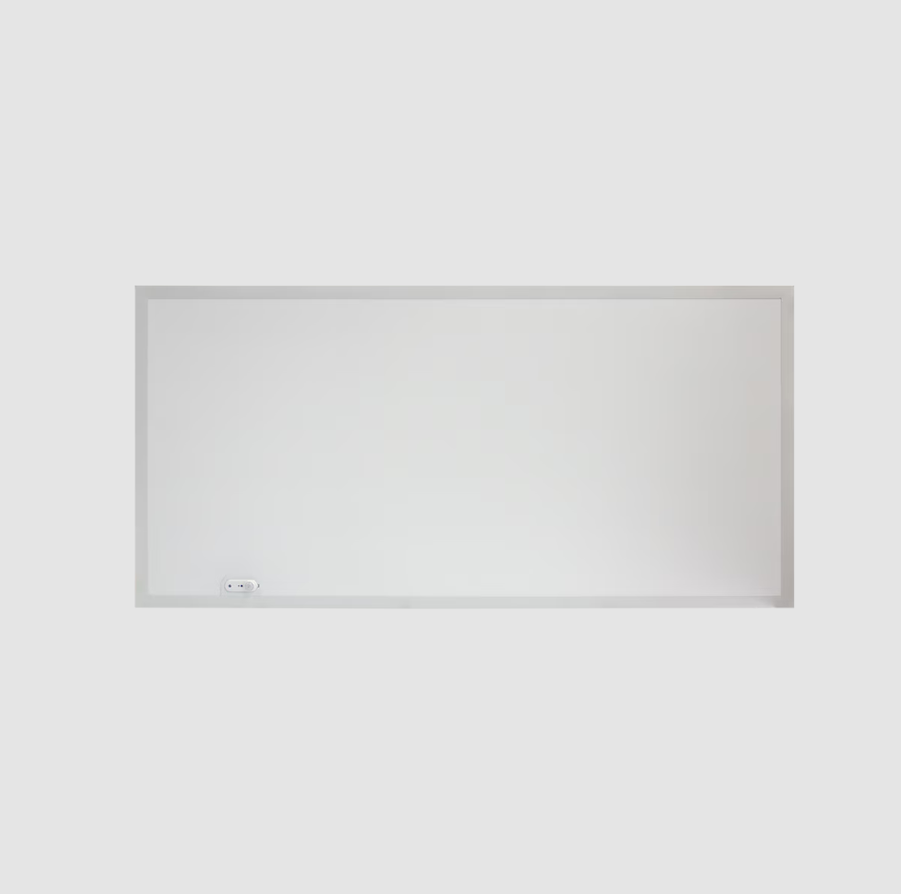 Rectangular white frame on a light gray background