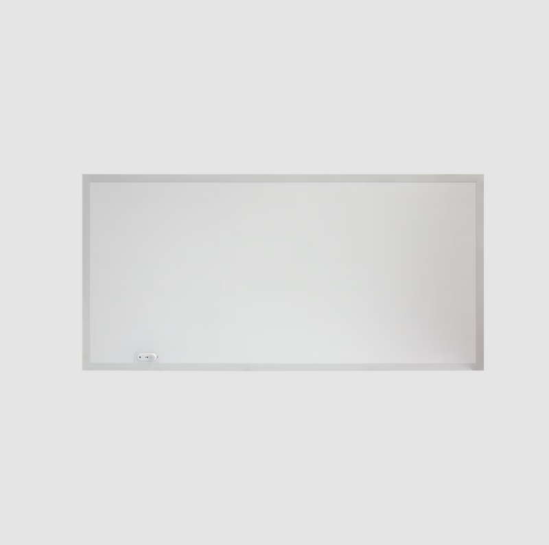 Rectangular white frame on a light gray background