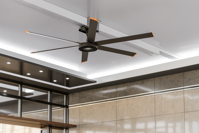 12 Foot 6-Blade Industrial Fan, 6120 Lumens, 5700K, 200-240V