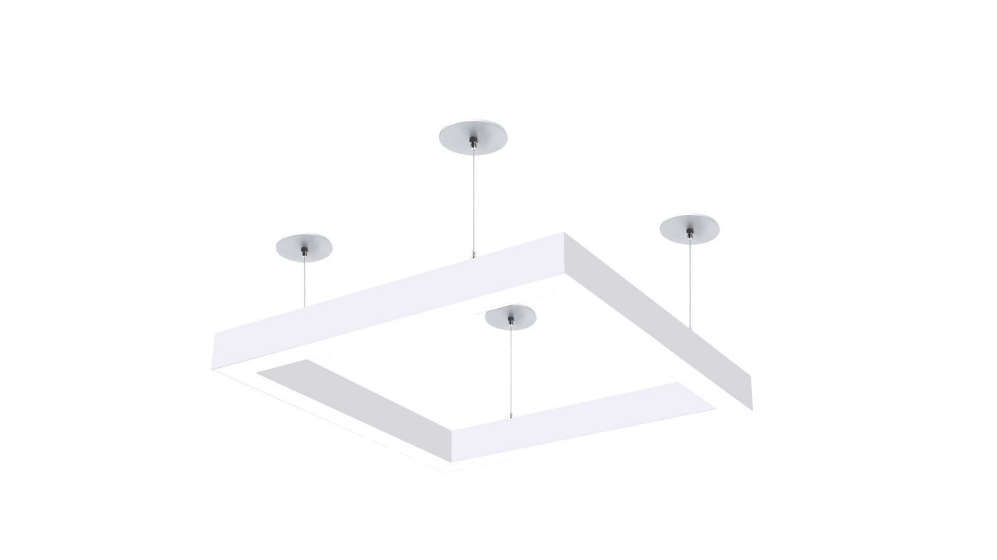 2x2 Square Pattern LED Linear Direct/Indirect Pendant Fixture, 12,600 ...