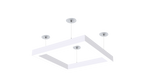 4x4 Square Pattern LED Linear Direct/Indirect Pendant Fixture, 29,900 Lumens, 260 Watt, 120-277V, 4CCT Selectable, White or Black Finish