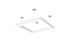 2x2 Square Pattern LED Linear Direct Pendant Fixture, 8,800 Lumens, 80 Watt, 120-277V, 4CCT Selectable, White Finish