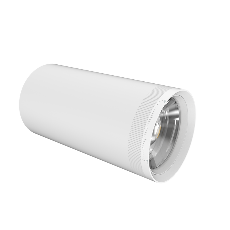 LED Track Light, 1800 Lumen Max, Wattage and CCT Selectable, Adjustable Beam Angle 20°-50°, 120V, Black or White