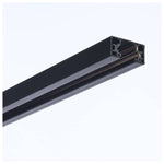 A close-up of a black linear LED light guide tube showing its internal channel structure and reflective surfaces, set against a clean white background.