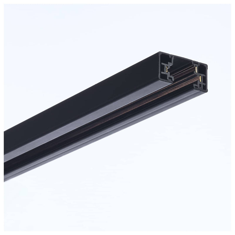 A close-up of a black linear LED light guide tube showing its internal channel structure and reflective surfaces, set against a clean white background.