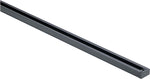 A long, narrow dark gray metal rail or guide shown diagonally on a plain white background.
