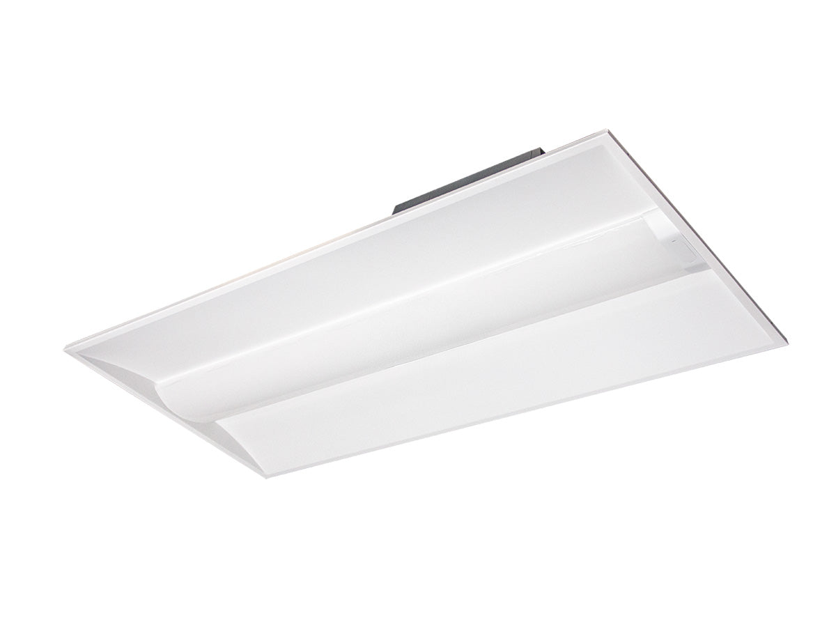 Modern white rectangular led ceiling light with frosted glass diffuser 2 x 4 foot concord led troffer adsm ez1