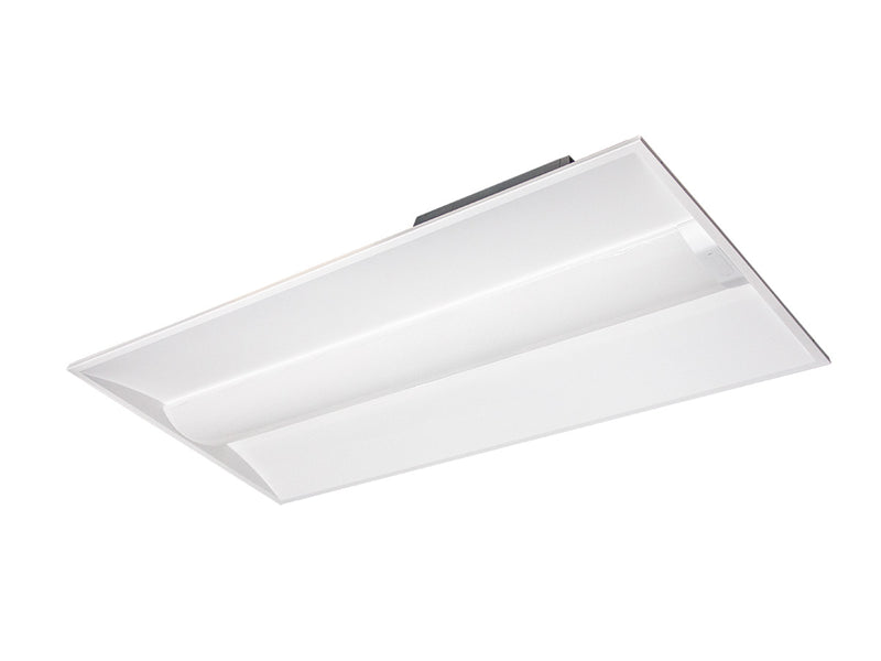 Modern white rectangular led ceiling light with frosted glass diffuser 2 x 4 foot concord led troffer adsm ez1