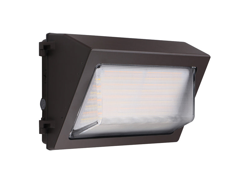 LED Traditional Wall Pack, 11,600 Lumen Max, Wattage and CCT Selectable, Beam Angle Adjustable, Integrated Photocell, 120-277V