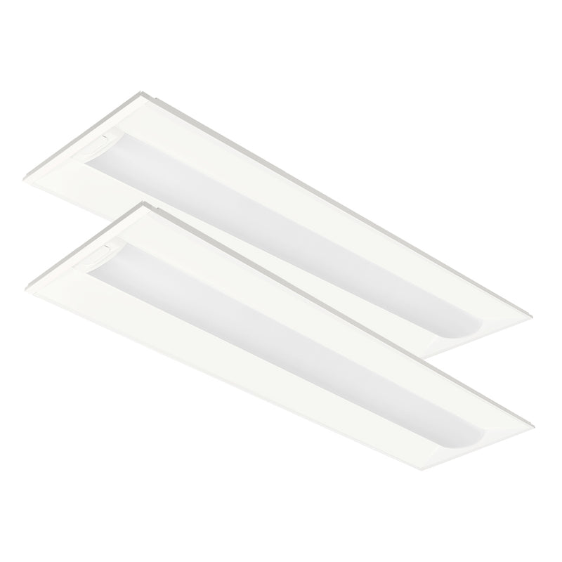 2PK 1X4 LED Troffer, 3900 Lumen Max, Wattage and CCT Tunable, 120-277V, Sensor Ready