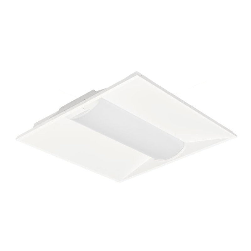 White square recessed 2x2 led troffer with selectable wattage and cct 5200 lumen max sensor ready lighting fixture