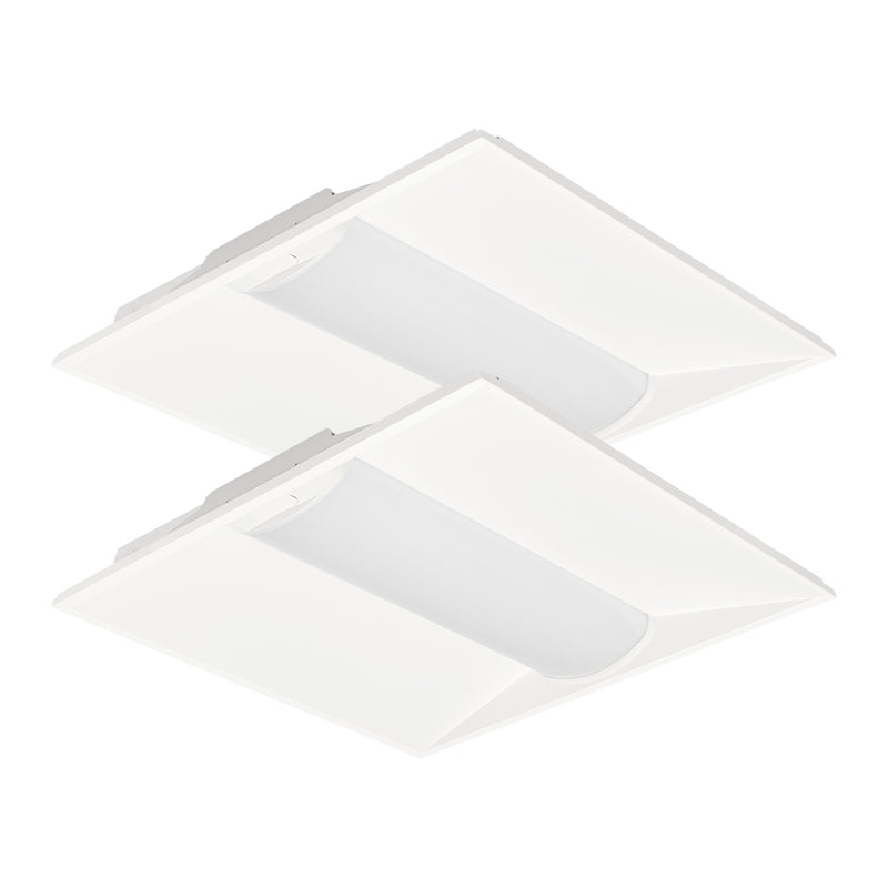 2PK 2X2 LED Troffer, 5200 Lumen Max, Wattage and CCT Tunable, 120-277V, Sensor Ready