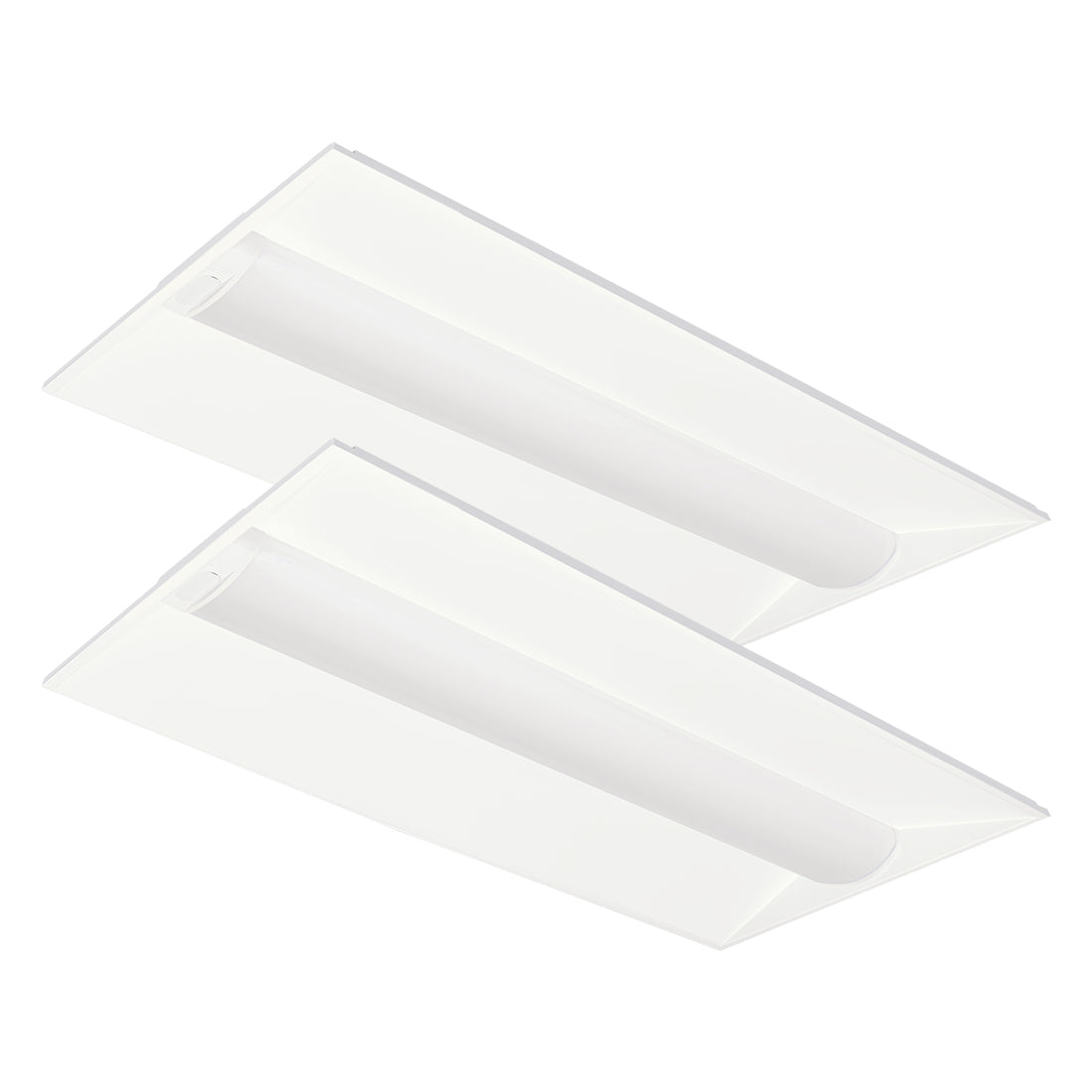 2PK 2X4 LED Troffer, 4550 Lumen Max, Wattage and CCT Tunable, 120-277V, Sensor Ready