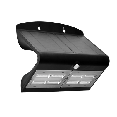 Solar Panel Wall Light, 800 lumens, 4000K, Black