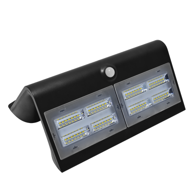 Solar Panel Wall Light, 800 lumens, 4000K, Black