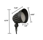 LED Bullet Flood Light, 3456 Lumen Max, Wattage, CCT and Optic Selectable, Integrated Photocell, Knuckle Mount, 120-277V, Bronze