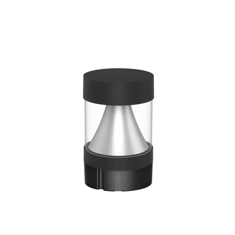 Commercial LED Bollard Light - 3360LM Max, CCT & Wattage Selectable, Flat Top Cone Reflector, Modular, 6-8" Retrofit Base, Black or Bronze