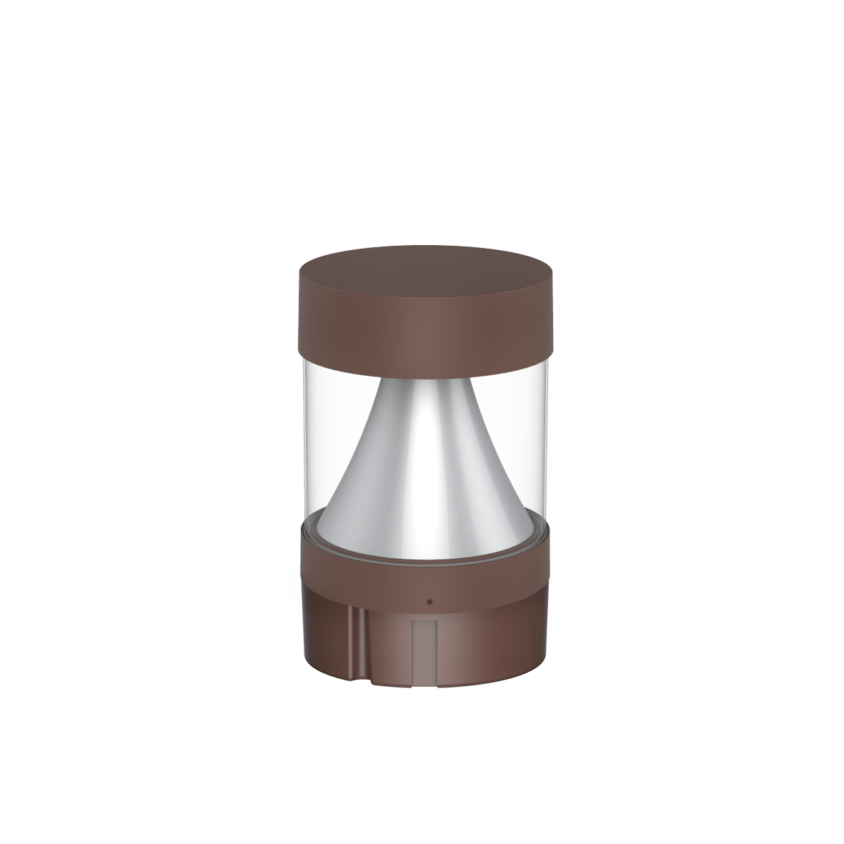 Commercial LED Bollard Light - 3360LM Max, CCT & Wattage Selectable, Flat Top Cone Reflector, Modular, 6-8" Retrofit Base, Black or Bronze