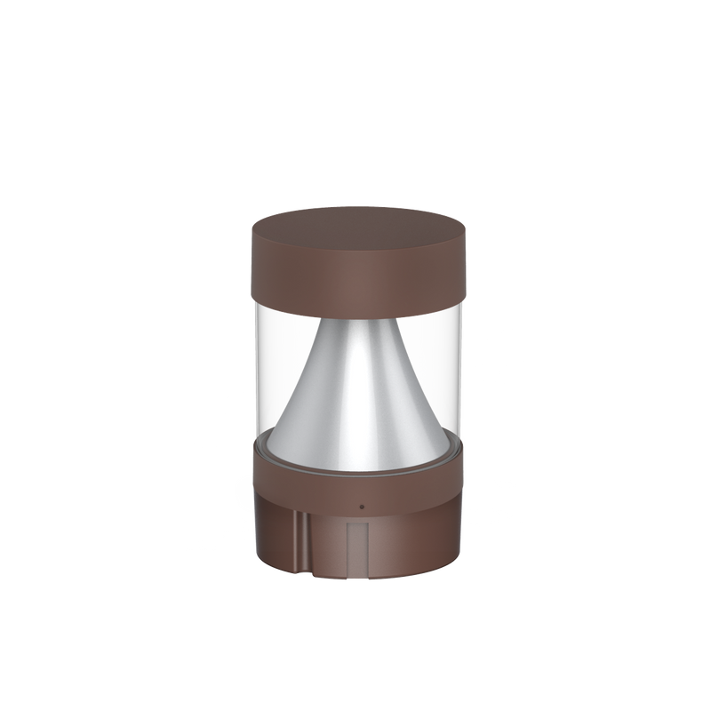 Commercial LED Bollard Light - 3360LM Max, CCT & Wattage Selectable, Flat Top Cone Reflector, Modular, 6-8" Retrofit Base, Black or Bronze