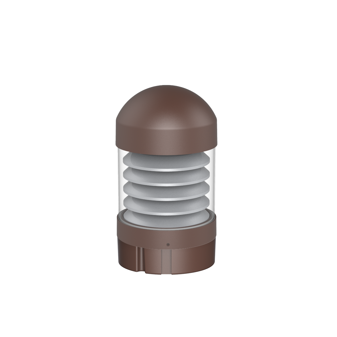 Commercial LED Bollard Light - 1800LM Max, CCT & Wattage Selectable, Dome Top Louver Reflector, Modular, 6-8" Retrofit Base, Black or Bronze
