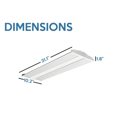 Oslo Compact Linear High Bay Fixture, 40,000 Lumens, 270W, CCT Selectable, 120-277V