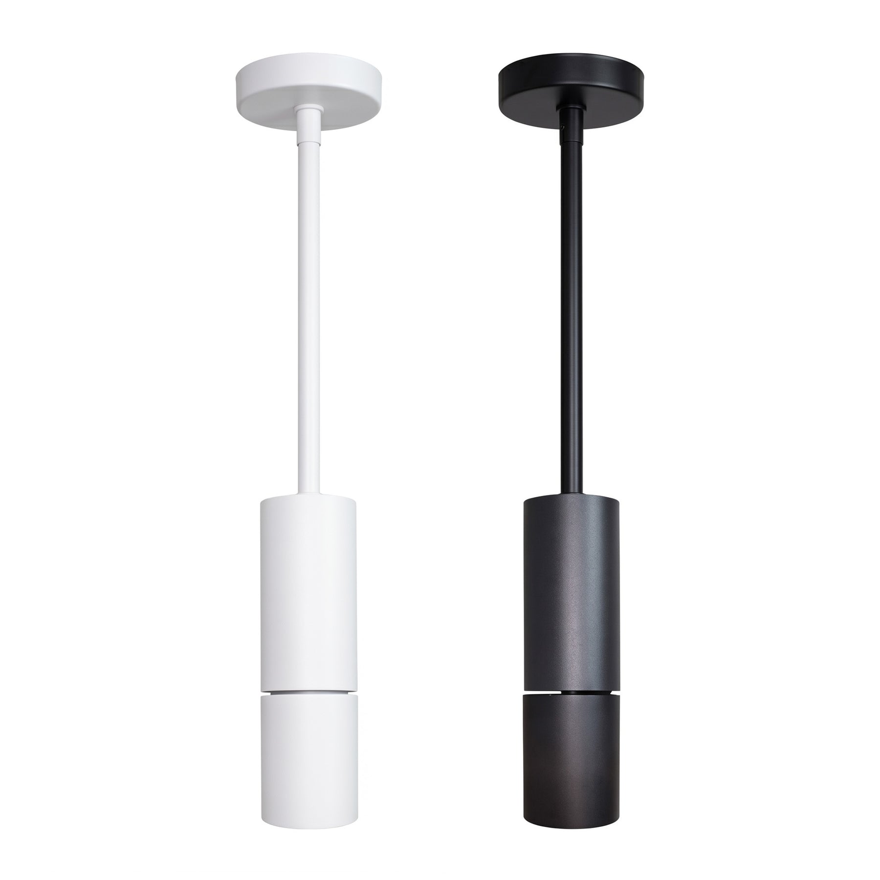 Minimalist led adjustable architectural cylinder light fixture in sleek white and matte black finishes with 1080 lumens